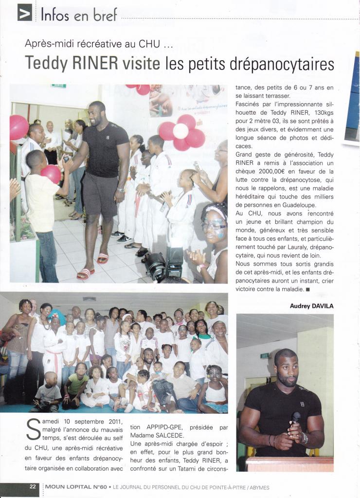 Teddy Riner et les enfants drépanocytaires